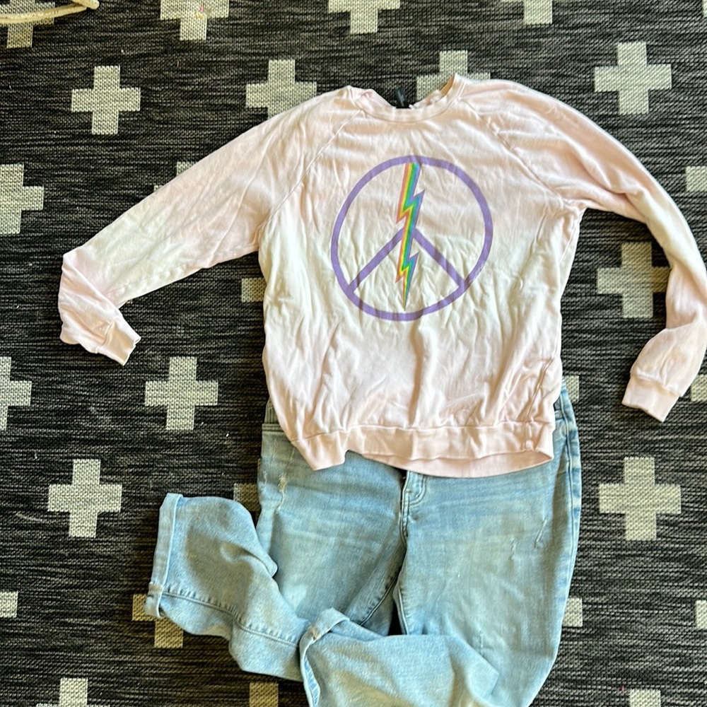 Lauren Moshi x Aqua Peace Symbol Sweatshirt